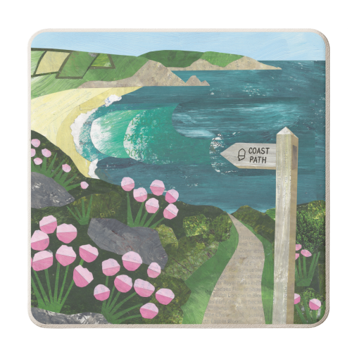 Coast Path - personalised beer coaster by Christina Carpenter