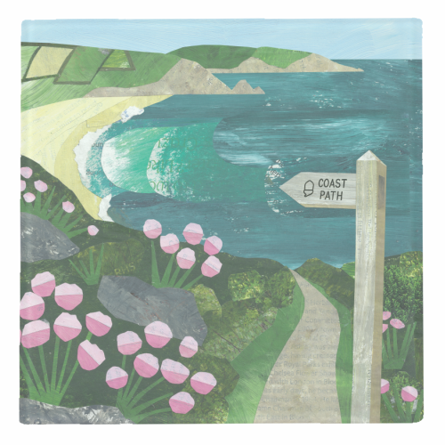Coast Path - personalised beer coaster by Christina Carpenter