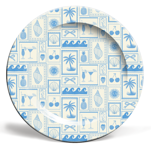 Coastal Blues - ceramic dinner plate by The Boy and the Bear