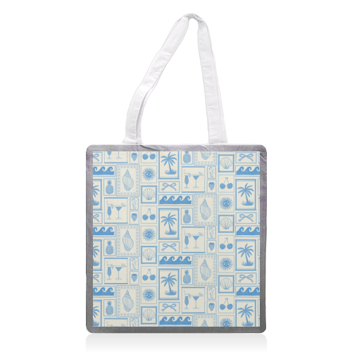 Coastal Blues - printed canvas tote bag by The Boy and the Bear