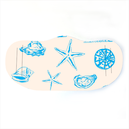 Coastal Shells & Starfish Line Art - face cover mask by EZbie
