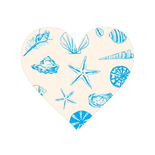 Coastal Shells & Starfish Line Art - Magnet by EZbie