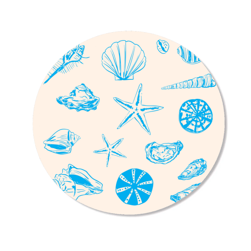 Coastal Shells & Starfish Line Art - Magnet by EZbie