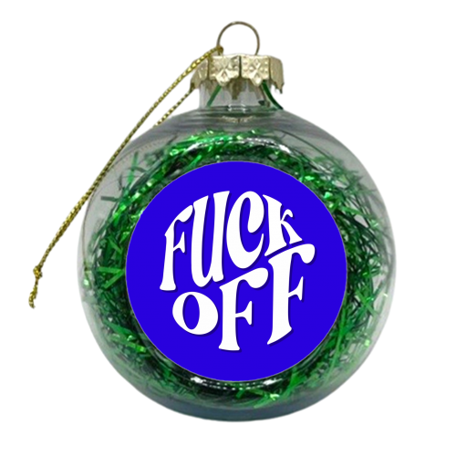 Cobalt fuck off circle - xmas bauble by The Girl Next Draw