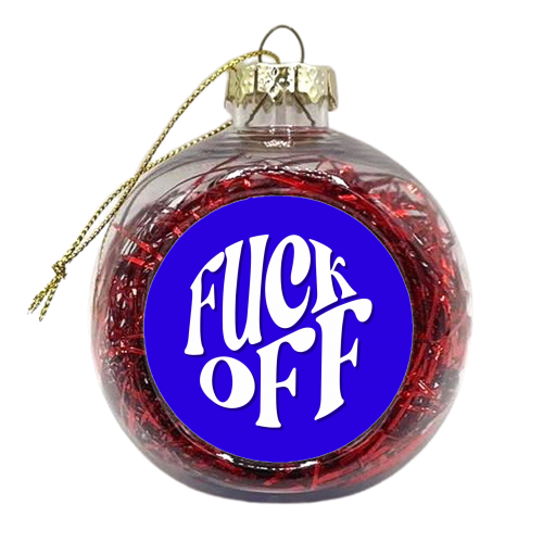 Cobalt fuck off circle - xmas bauble by The Girl Next Draw