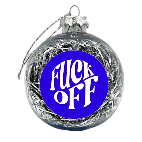 Cobalt fuck off circle - xmas bauble by The Girl Next Draw