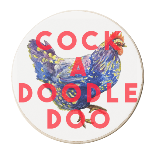 Cock A Doodle Doo - personalised beer coaster by The 13 Prints