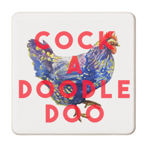 Cock A Doodle Doo - personalised beer coaster by The 13 Prints