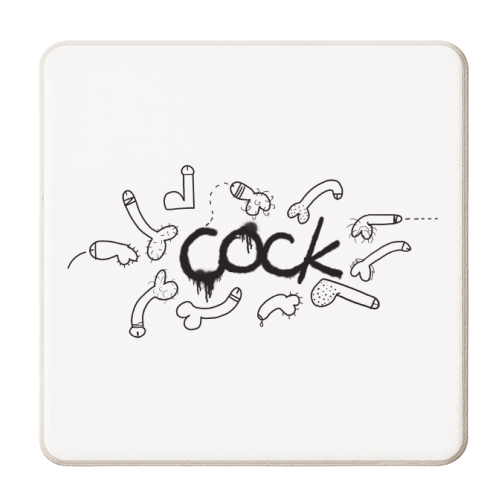 Cock Graffiti - personalised beer coaster by Adam Regester