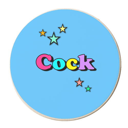 Cock & Stars - personalised beer coaster by Adam Regester