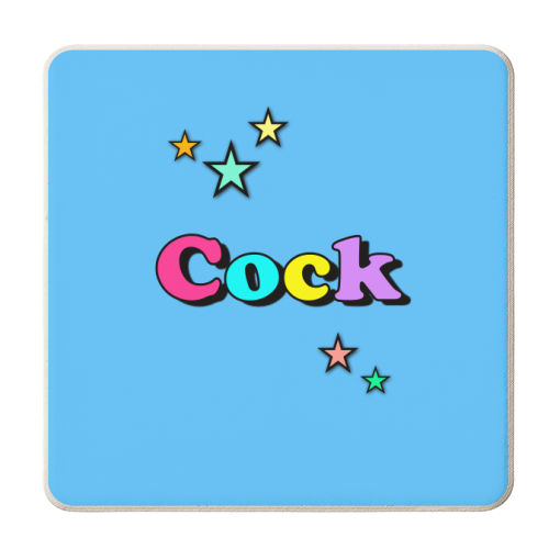 Cock & Stars - personalised beer coaster by Adam Regester