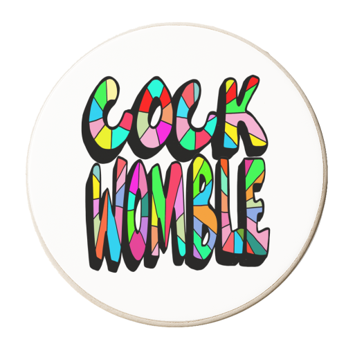 Cock Womble - personalised beer coaster by PixieDrew