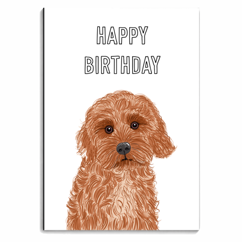 Cockapoo Birthday Greeting - Happy Birthday! - personalised A4, A5, A6 notebook by Adam Regester