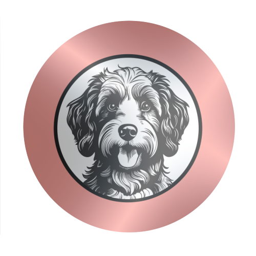 Cockapoo Cameo Portrait (Coral Pink) - Circle Sticker by Adam Regester