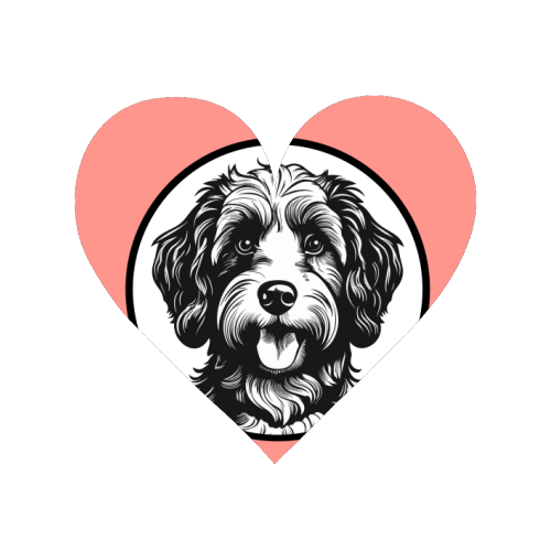 Cockapoo Cameo Portrait (Coral Pink) - Magnet by Adam Regester