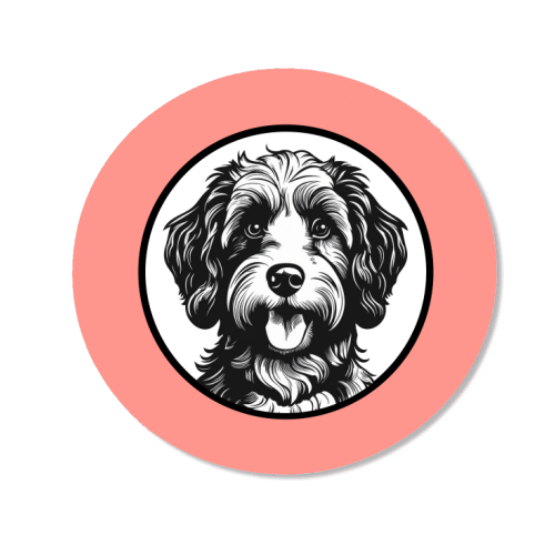 Cockapoo Cameo Portrait (Coral Pink) - Magnet by Adam Regester