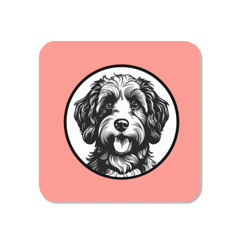 Cockapoo Cameo Portrait (Coral Pink) - Magnet by Adam Regester