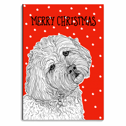 Cockapoo Christmas Greeting - personalised A4, A5, A6 notebook by Adam Regester