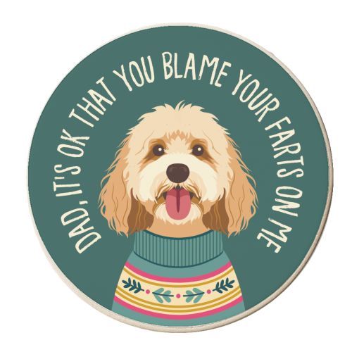 COCKAPOO DAD - personalised beer coaster by Claire Atwood