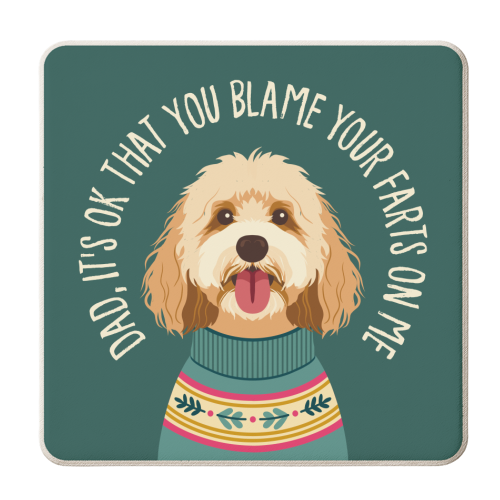 COCKAPOO DAD - personalised beer coaster by Claire Atwood