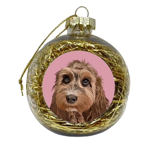 Cockapoo illustration print - xmas bauble by The Girl Next Draw