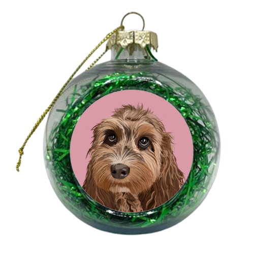 Cockapoo illustration print - xmas bauble by The Girl Next Draw
