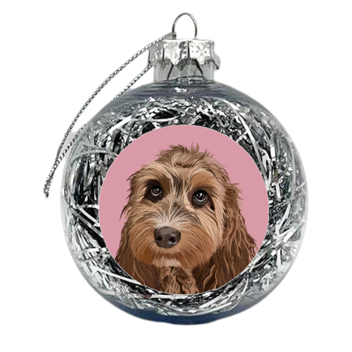 Cockapoo illustration print - xmas bauble by The Girl Next Draw