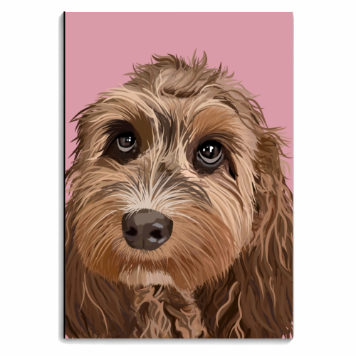 Cockapoo illustration print - personalised A4, A5, A6 notebook by The Girl Next Draw