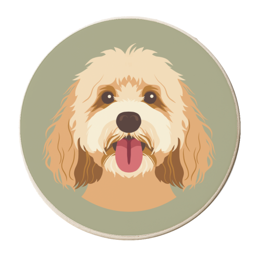 Cockapoo - personalised beer coaster by Claire Atwood