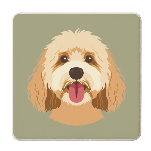 Cockapoo - personalised beer coaster by Claire Atwood