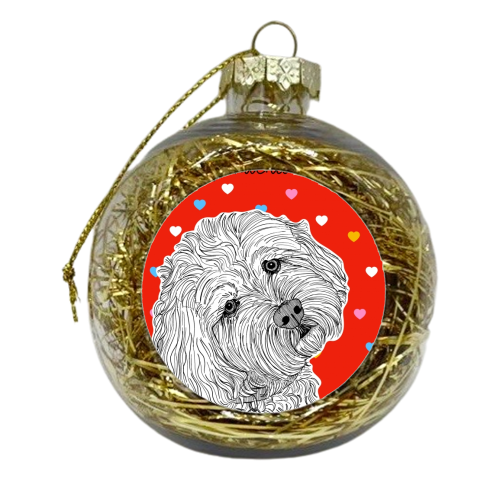 Cockapoo Valentine's Day Greeting - xmas bauble by Adam Regester