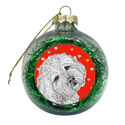 Cockapoo Valentine's Day Greeting - xmas bauble by Adam Regester