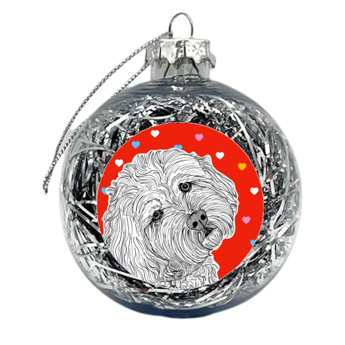 Cockapoo Valentine's Day Greeting - xmas bauble by Adam Regester