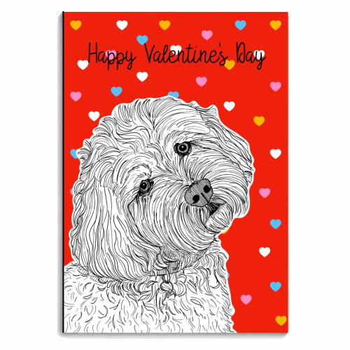 Cockapoo Valentine's Day Greeting - personalised A4, A5, A6 notebook by Adam Regester
