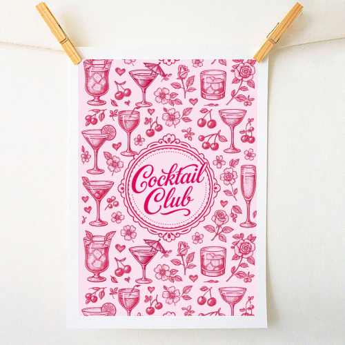 Cocktail Club - A1 - A4 art print by Lilly Rose