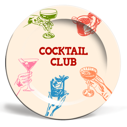 Cocktail Club - ceramic dinner plate by EZbie