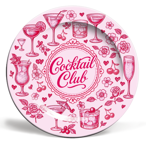 Cocktail Club - ceramic dinner plate by Lilly Rose