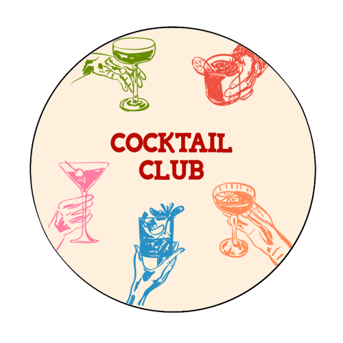 Cocktail Club - Circle Sticker by EZbie