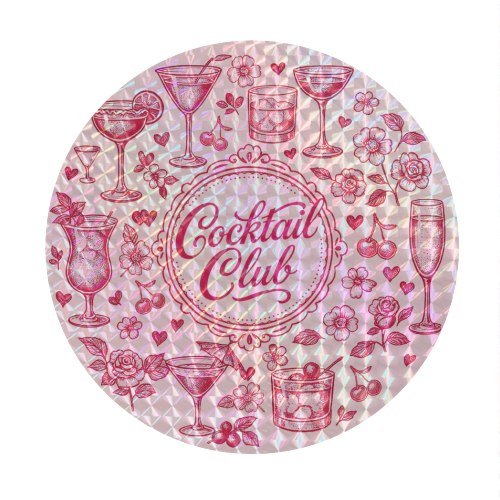 Cocktail Club - Circle Sticker by Lilly Rose