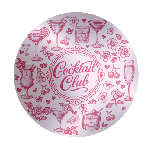 Cocktail Club - Circle Sticker by Lilly Rose