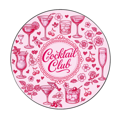 Cocktail Club - Circle Sticker by Lilly Rose