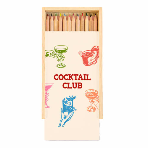 Cocktail Club - Coloured Pencils with Box by EZbie
