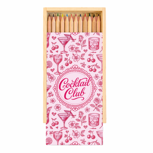 Cocktail Club - Coloured Pencils with Box by Lilly Rose