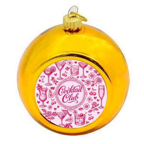 Cocktail Club - colourful christmas bauble by Lilly Rose