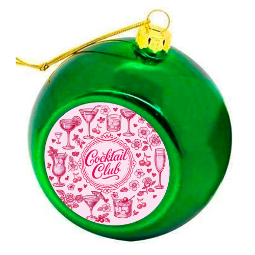 Cocktail Club - colourful christmas bauble by Lilly Rose