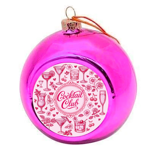 Cocktail Club - colourful christmas bauble by Lilly Rose