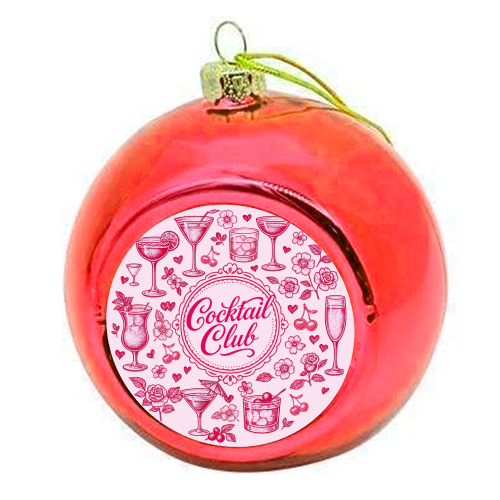 Cocktail Club - colourful christmas bauble by Lilly Rose