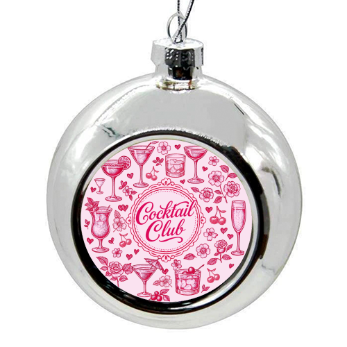 Cocktail Club - colourful christmas bauble by Lilly Rose