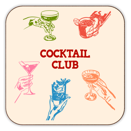 Cocktail Club - personalised beer coaster by EZbie