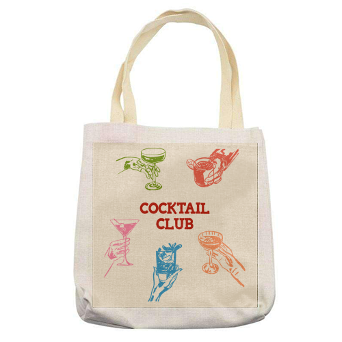 Cocktail Club - printed canvas tote bag by EZbie